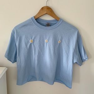 Embroidered Cropped T-Shirt